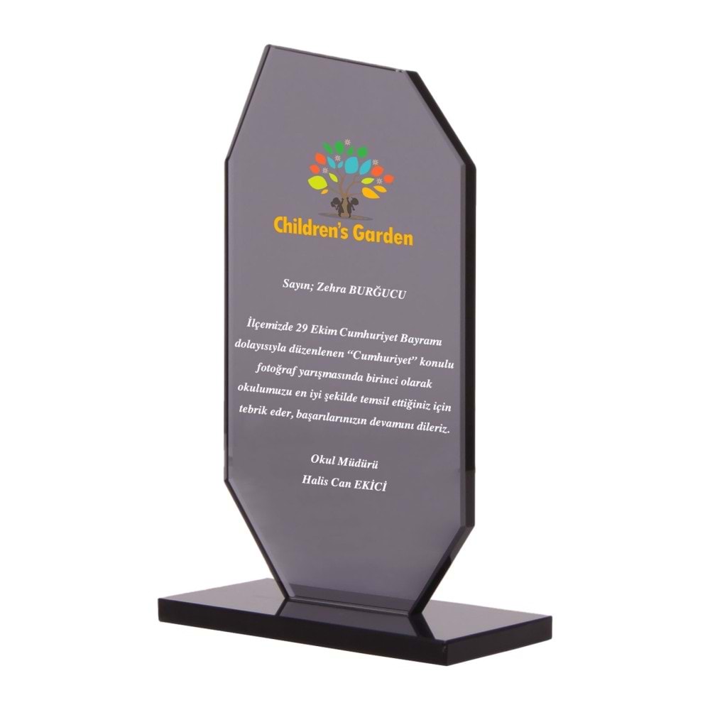 OSKAY SİYAH KRİSTAL PLAKET