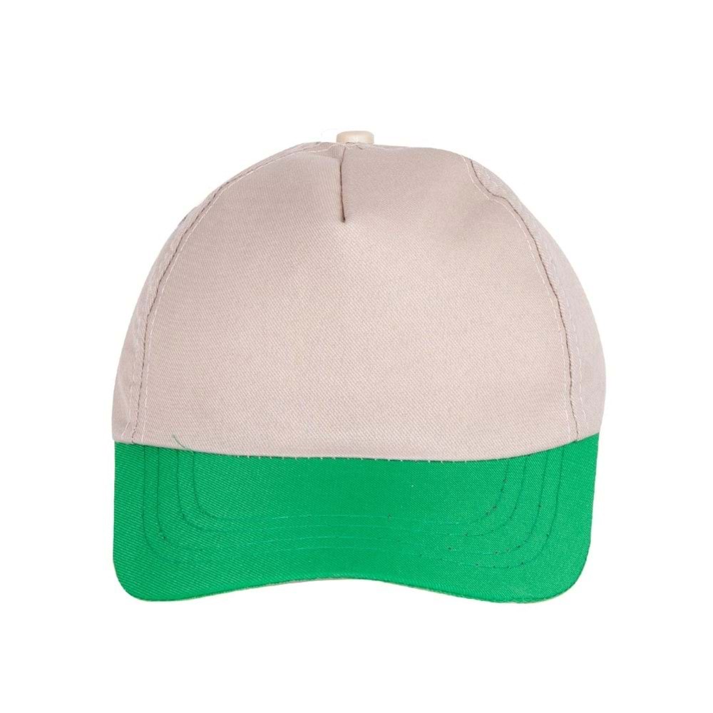 PAPATYA BEJ-YEŞİL POLYESTER ŞAPKA