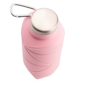 AYDENİZ PEMBE 700 ML KATLANABİLİR SİLİKON MATARA