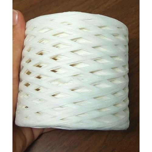 Çanta Aksesuar Beyaz Renk İthal Rafya İp (12 Numara )