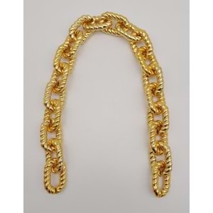 Çanta Aksesuar 45 cm Burgu Model Metal Görünümlü Light Gold Renk Akrilik Zincir