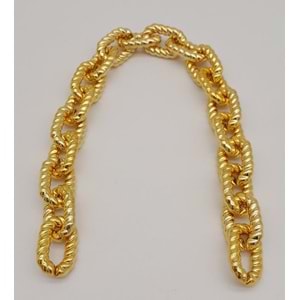 Çanta Aksesuar 45 cm Burgu Model Metal Görünümlü Light Gold Renk Akrilik Zincir