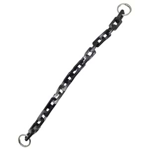 Çanta Aksesuar 42 cm Akrilik Görünümlü Plastik Dikdörtgen Halkalı Zincir Gri Siyah Renk Gümüş Metalli