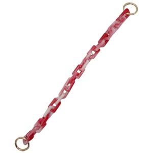 Çanta Aksesuar 42 cm Akrilik Görünümlü Plastik Dikdörtgen Halkalı Zincir Bej Koyu Pembe Renk Light Gold Metalli