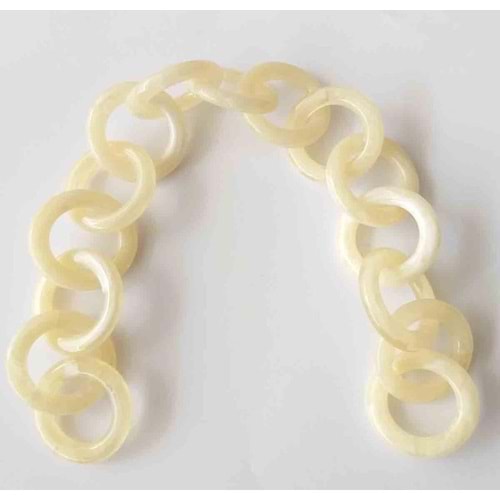 Çanta Aksesuar 32 Cm Akrilik Yuvarlak Zincir Bej