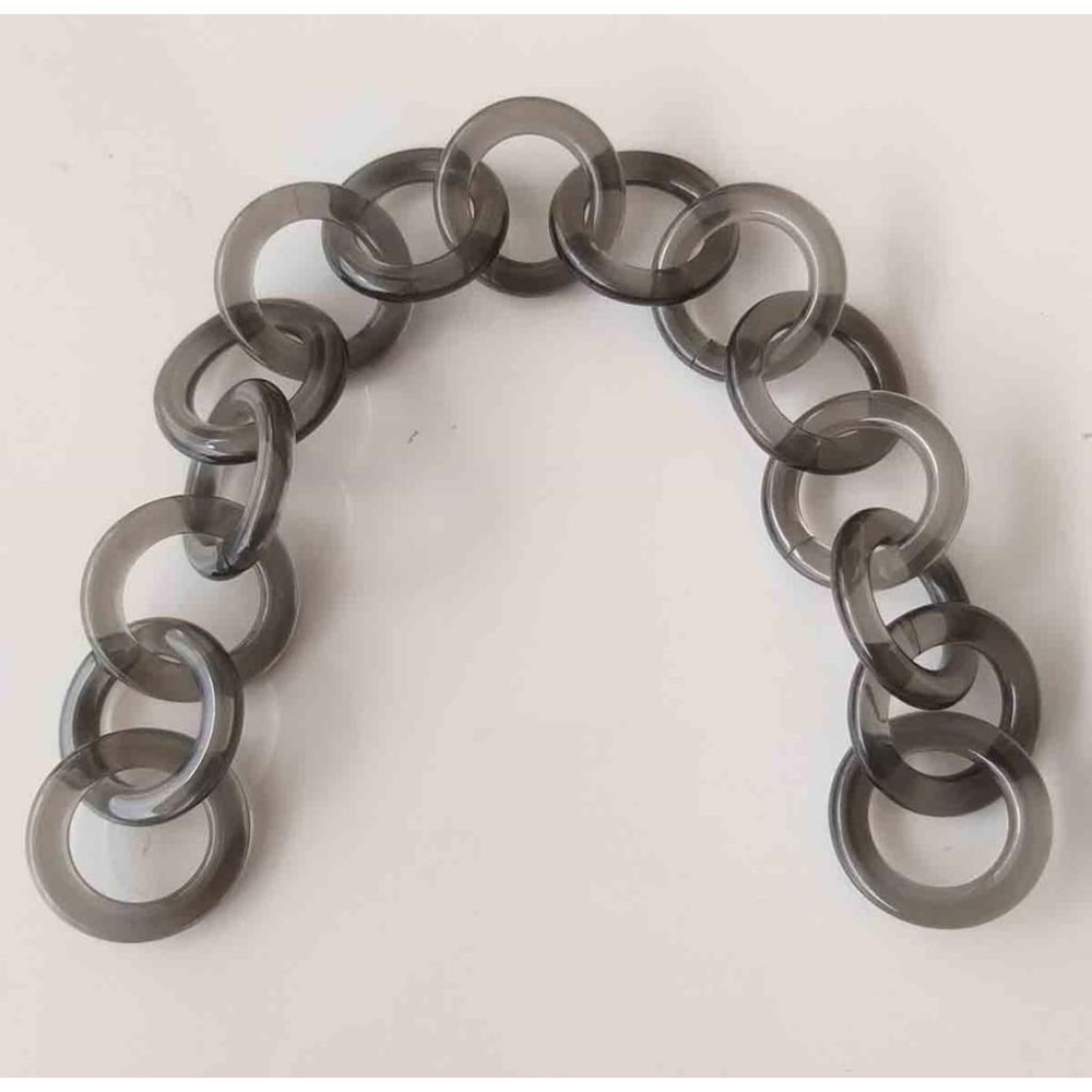 Çanta Aksesuar 32 Cm Akrilik Yuvarlak Zincir Gri