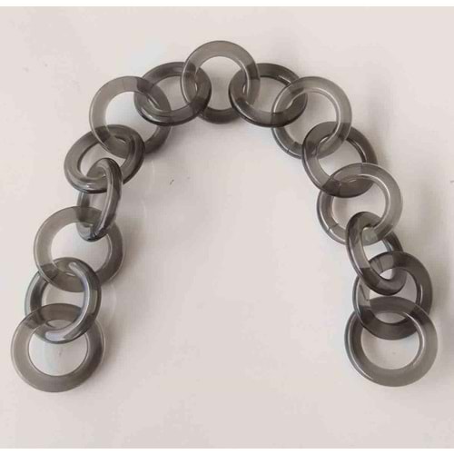 Çanta Aksesuar 32 Cm Akrilik Yuvarlak Zincir Gri