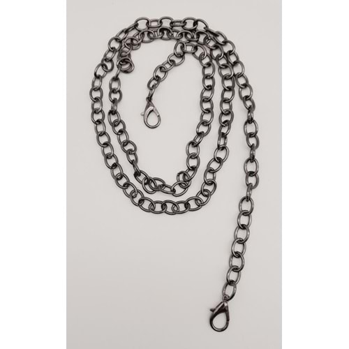 Çanta Aksesuar Füme Yuvarlak Model İnce Kancalı Çanta Zinciri 120 Cm