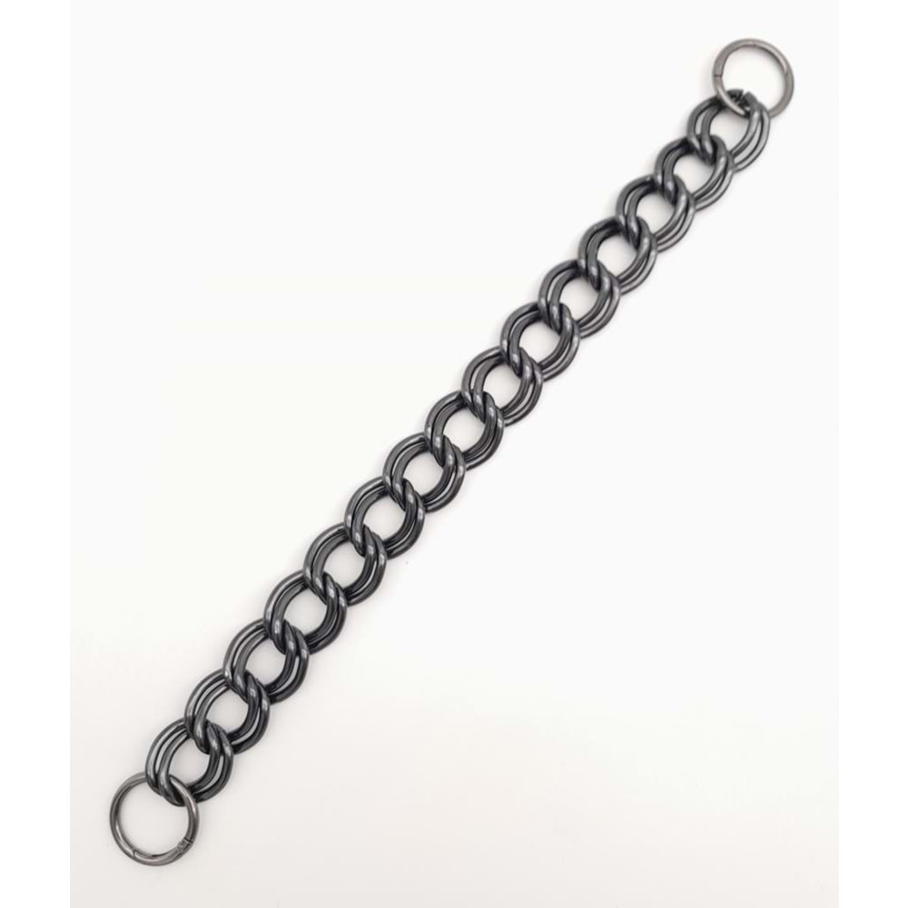 Çanta Aksesuar 38 cm Çift Halkalı Füme Renk Zincir