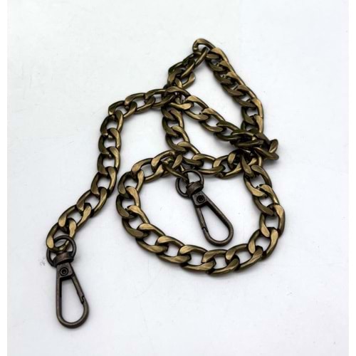 Çanta Aksesuar 60 cm İnce Antik Renk Kancalı Çanta Zinciri