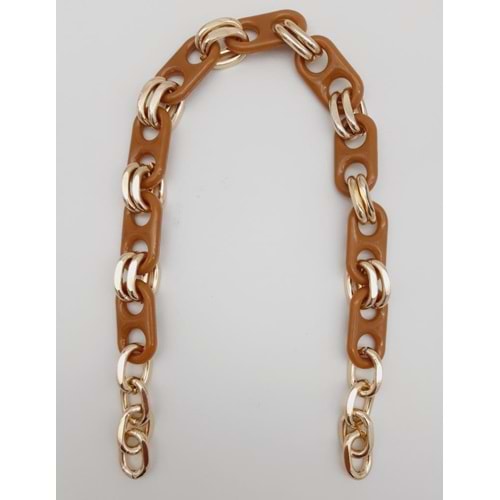 Çanta Aksesuar 42 Cm Akrilik Görünümlü Sütlü Kahve Plastik Zincir Köprü Model