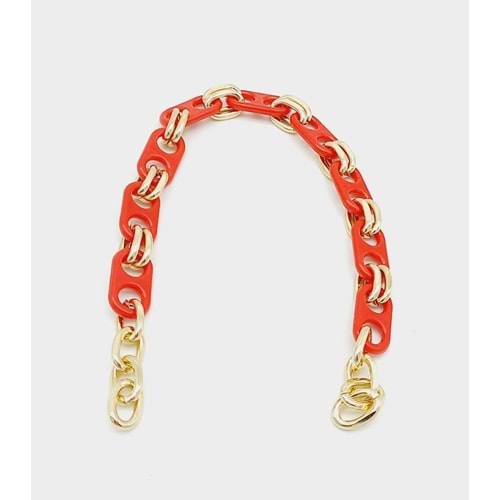 Çanta Aksesuar 42 Cm Akrilik Görünümlü Kırmızı Plastik Zincir Köprü Model