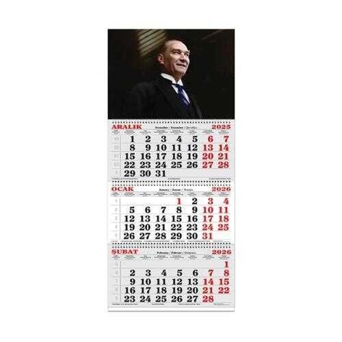 Keskin Color Denizci Takvim 3 Aylık Spiralli Jumbo Atatürk 2 2026