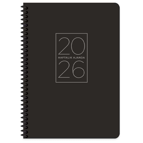 Keskin Color Spiralli Haftalık Ajanda 17x24 Siyah 2026
