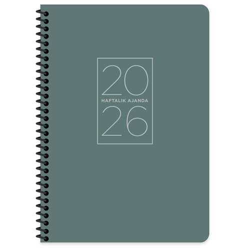 Keskin Color Spiralli Haftalık Ajanda 17x24 Yeşil 2026