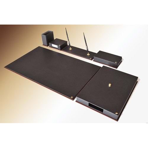 Tabac Sümen Takımı Deri Ve Ağaç Mat Siyah 670-11