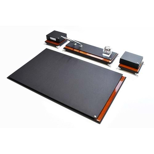 Tabac Sümen Takımı Deri Ve Ağaç Mat Siyah 710-11