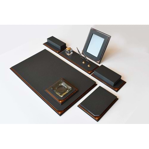 Tabac Sümen Takımı Deri Ve Ağaç Mat Siyah 780-11