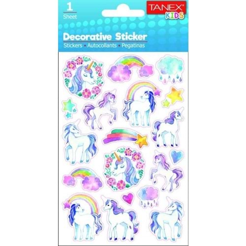 Tanex Stickers Eu Puffy Damla Etiket Unıcorn Serisi 5 Ad. Tnx-25074