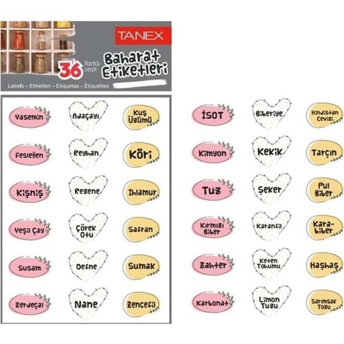 Tanex Baharat PP Opak Etiketi-4 Mtc-604 (1 Adet)
