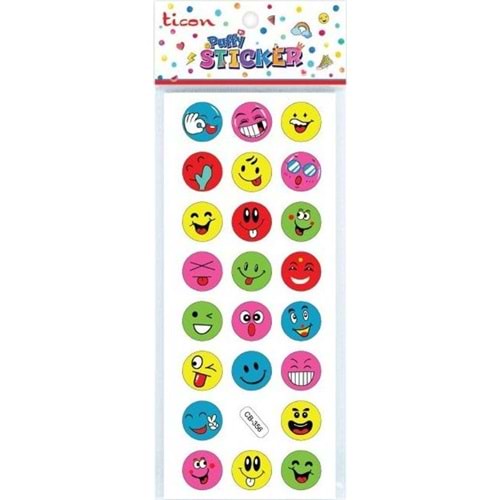 Ticon Puffy Sticker Gülen Yüz Tps-001/6 (1 Adet)