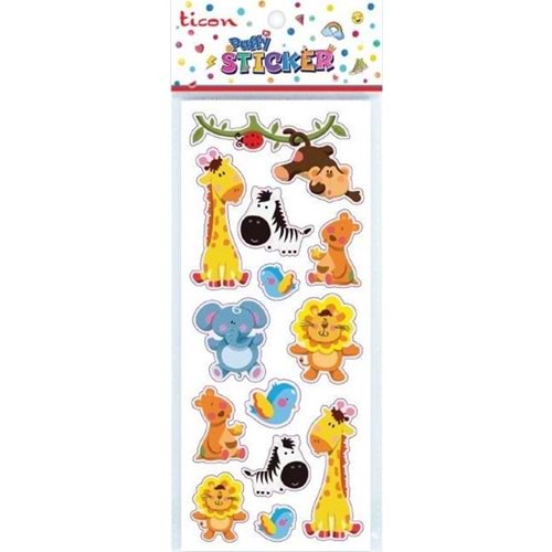 Ticon Puffy Sticker Hayvan Figürleri Tps-007/12 (1 Adet)