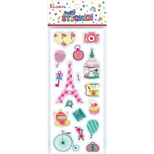 Ticon Puffy Sticker Paris Tps-009/1 (1 Adet)