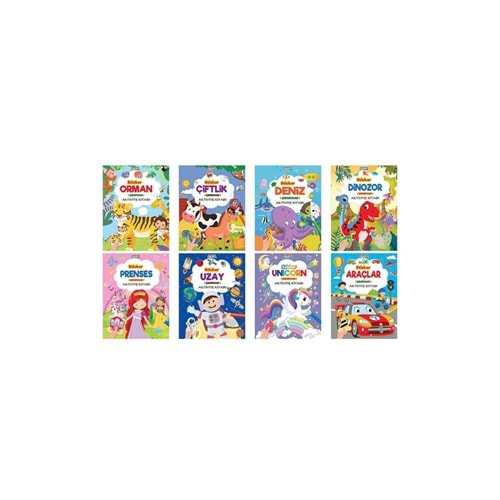 4E 50 Sticker Aktivite Kitabı Çiftlik-Dinozor