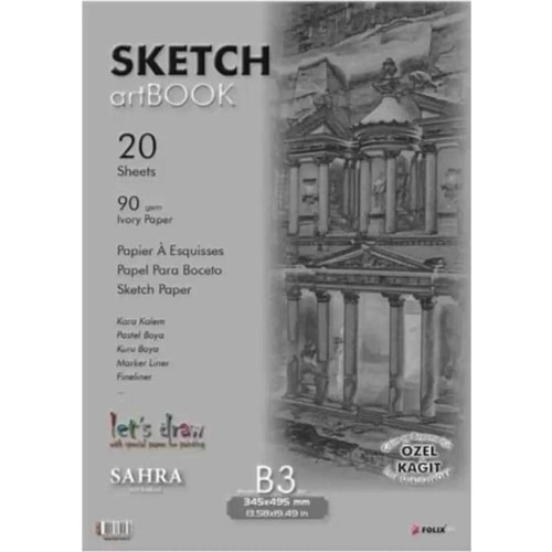 Sahra Bloknot Tutkallı Ivory Kağıt 34,5x49,5 CM 90 GR