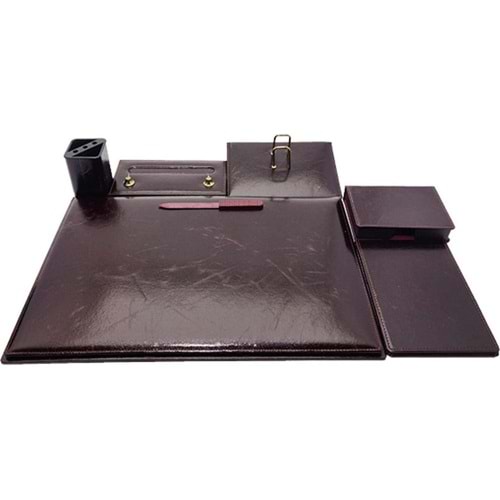 Classifix Sümen Takımı 7 Parça İtalyan Selka Deri Kırımlı Desenli Bordo